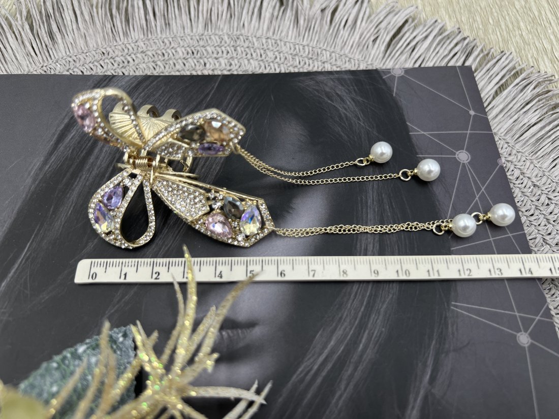 Металеві краби для волосся. "ZAYA" 6 см - Кристалік