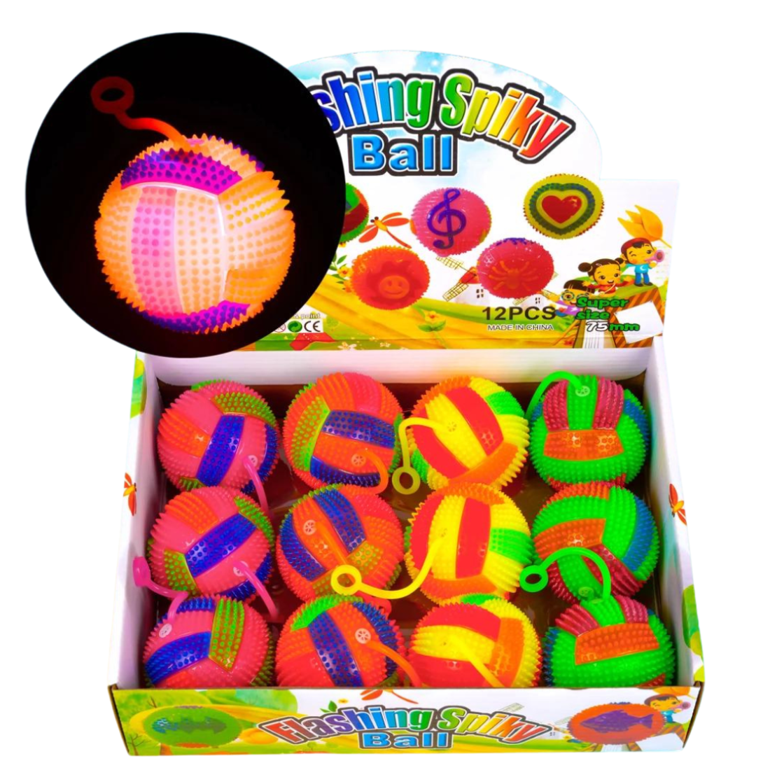 Сяюча пищалка М'ячик смужка 7,5 см