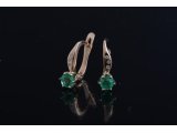 Сережки жіночі із діамантами та смарагдами - Фото2 Сережки жіночі із діамантами та смарагдами - Багира