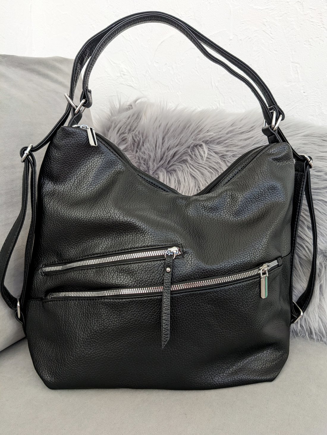 Сумка-рюкзак на блискавках для міського стилю INNOE 350014-1 Чорний