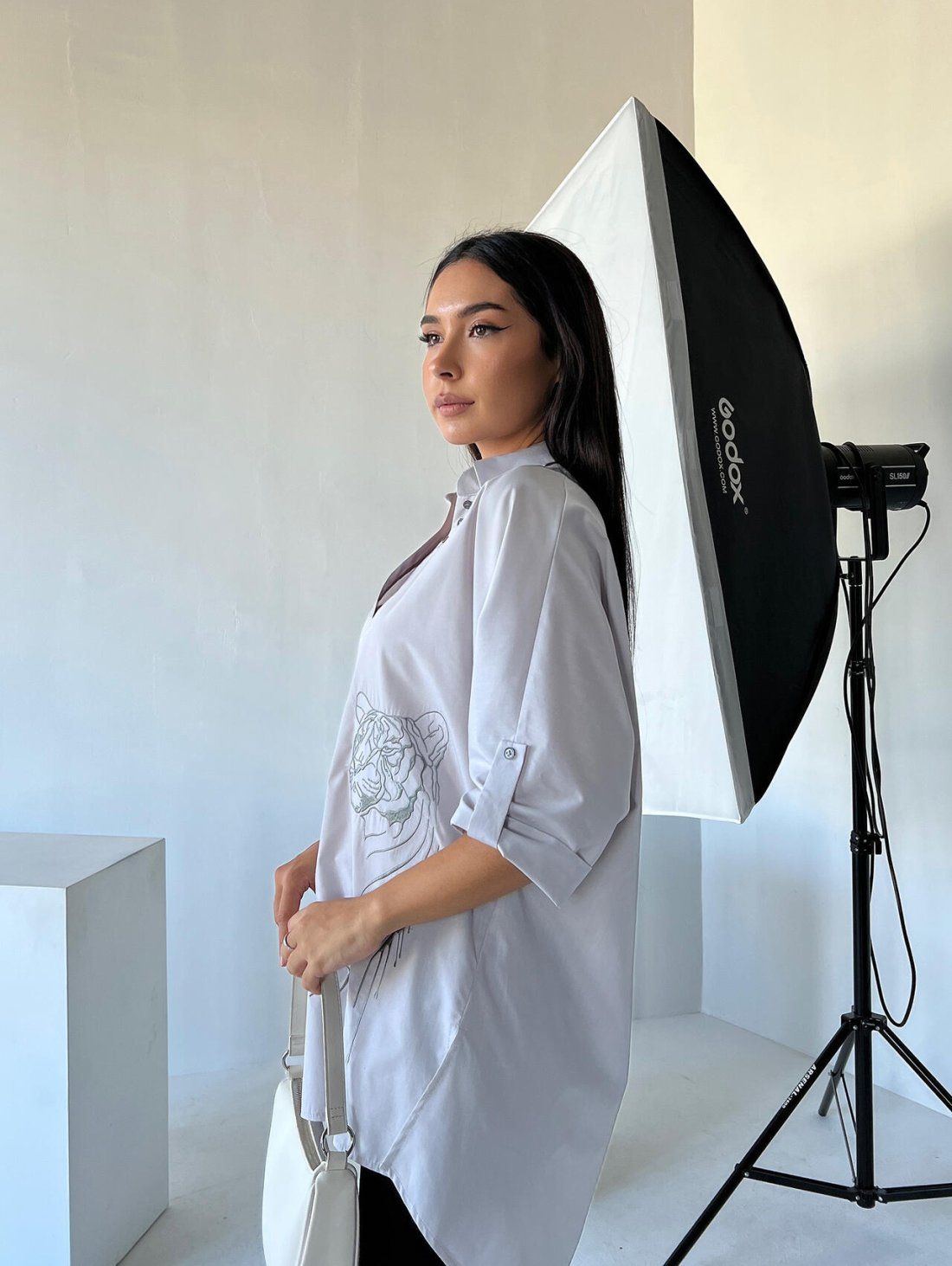 Блуза-туніка із вишивкою Тигр 230221-2 - Купити