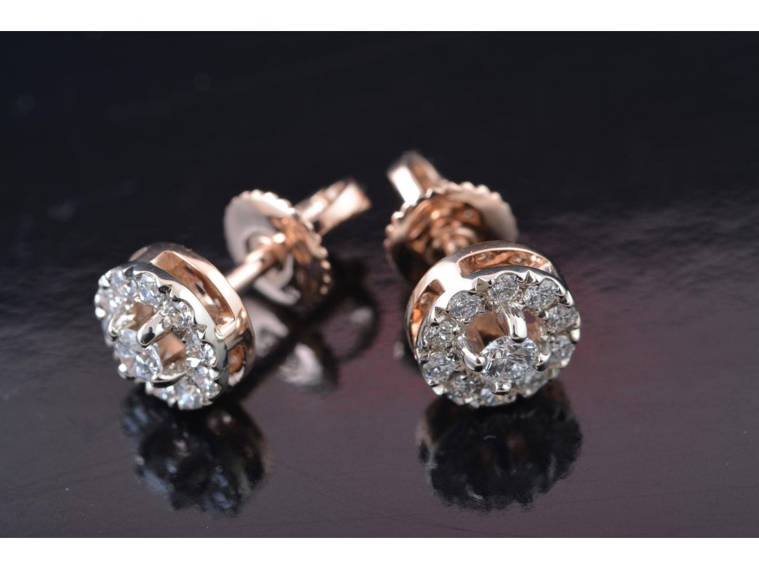 Сережки на закрутках із діамантами - Багира