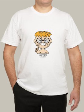 Чоловіча футболка, біла з принтом аватара Hopper 043 - Купити