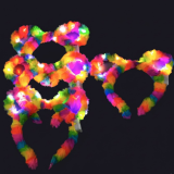 Хутряний сяючий обруч Ведмедик Веселка