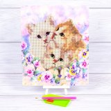 Алмазна мозаїка Три кошеня 21*25 см