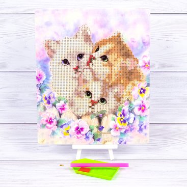 Алмазна мозаїка Три кошеня 21*25 см - Купити
