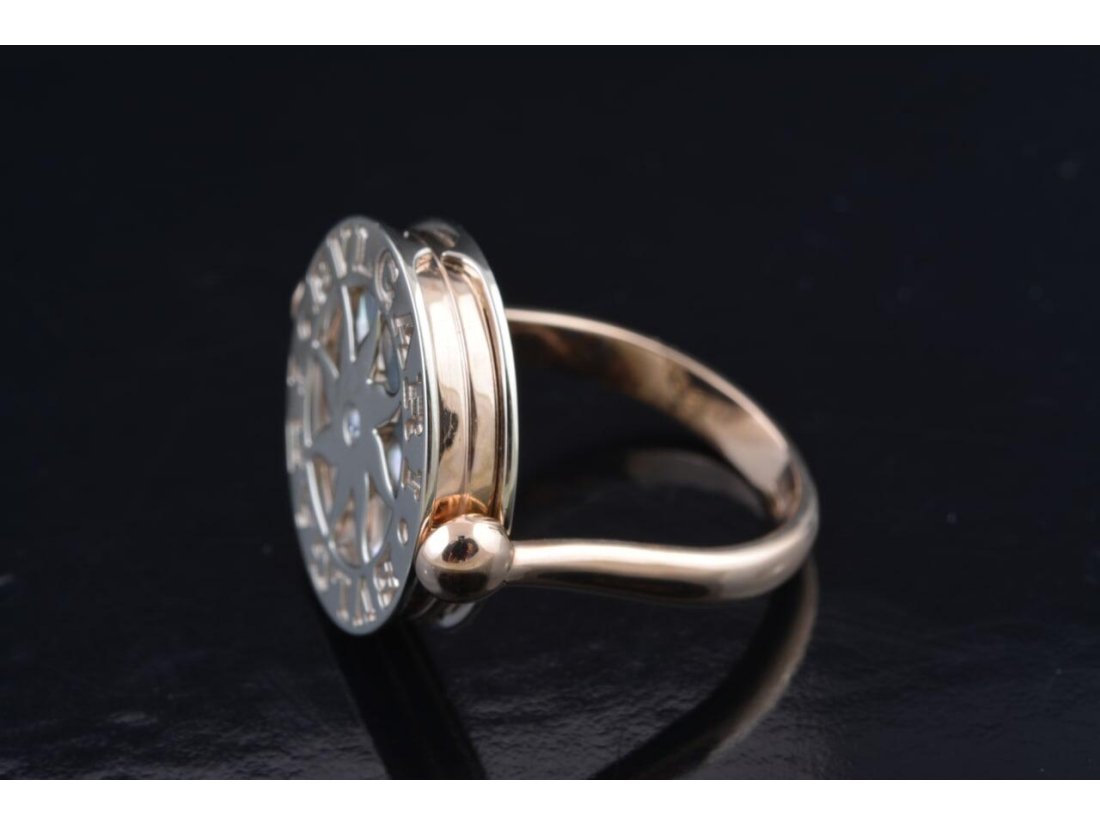 Каблучка у стилі Bvlgari з оніксом та перламутром - Фото5 Каблучка у стилі Bvlgari з оніксом та перламутром