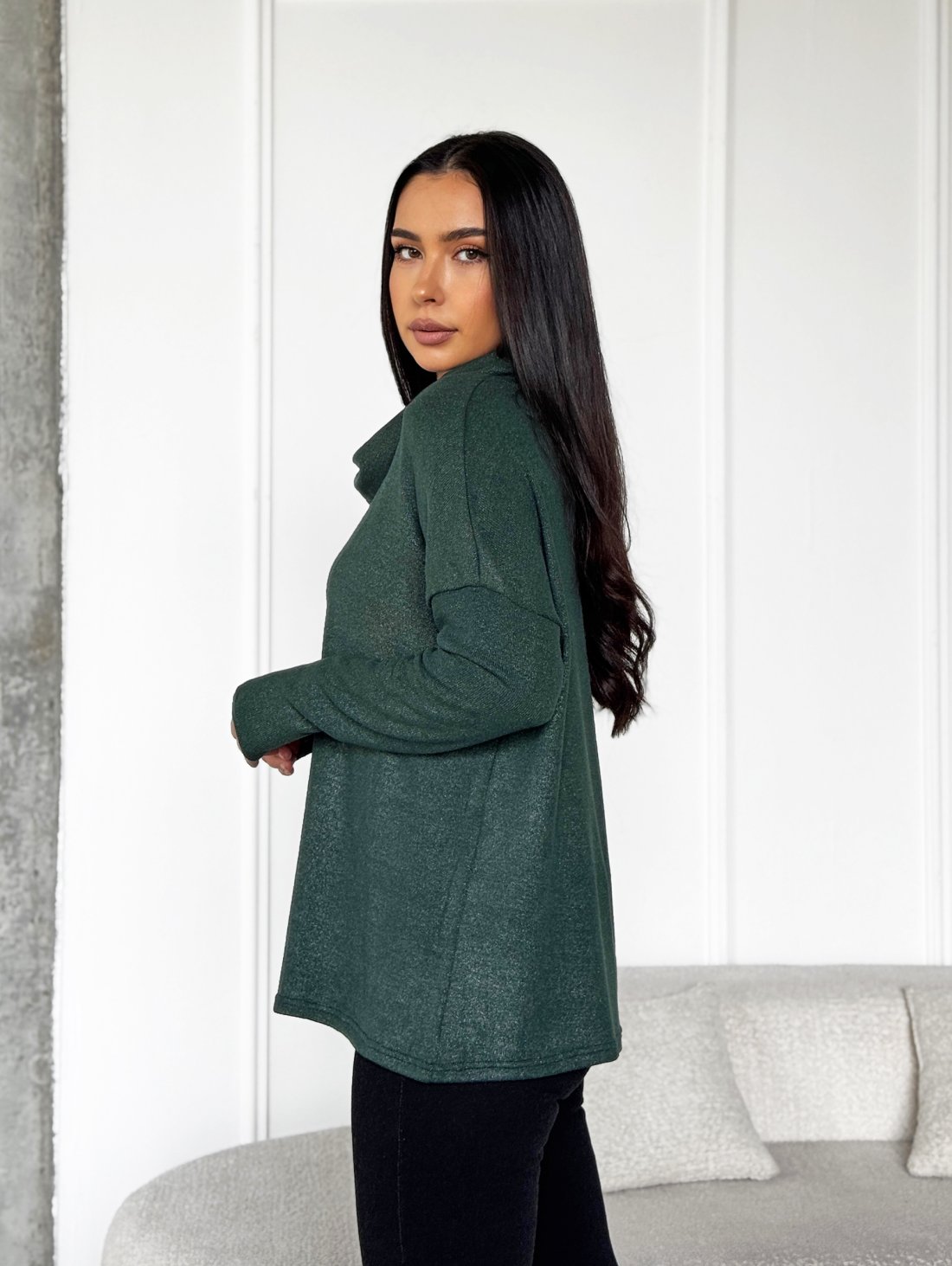 Туніка з люрексовим напиленням 230222-3 Зелений