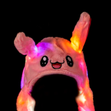 Сяюча шапка Зайчик рожевий