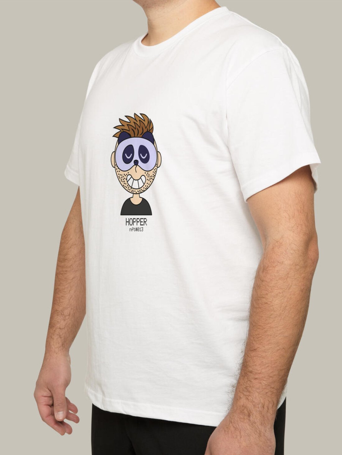 Чоловіча футболка, біла з принтом аватара Hopper 013 - Футболки з принтами - Hopper