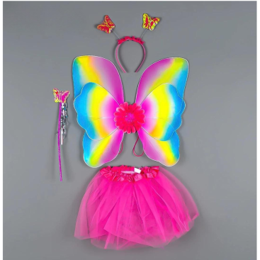 Карнавальний набір метелика зі спідницею малиновий - Купити