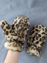 Зимові рукавиці з штучного хутра з принтом леопард INNOE 85005-4 Леопардовий