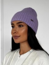 Стильна жіноча шапка рельєфної в'язки INNOE 950868-1 Лавандовий