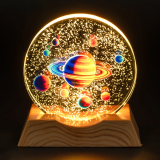 Нічник плоский скляний Сатурн 8 см