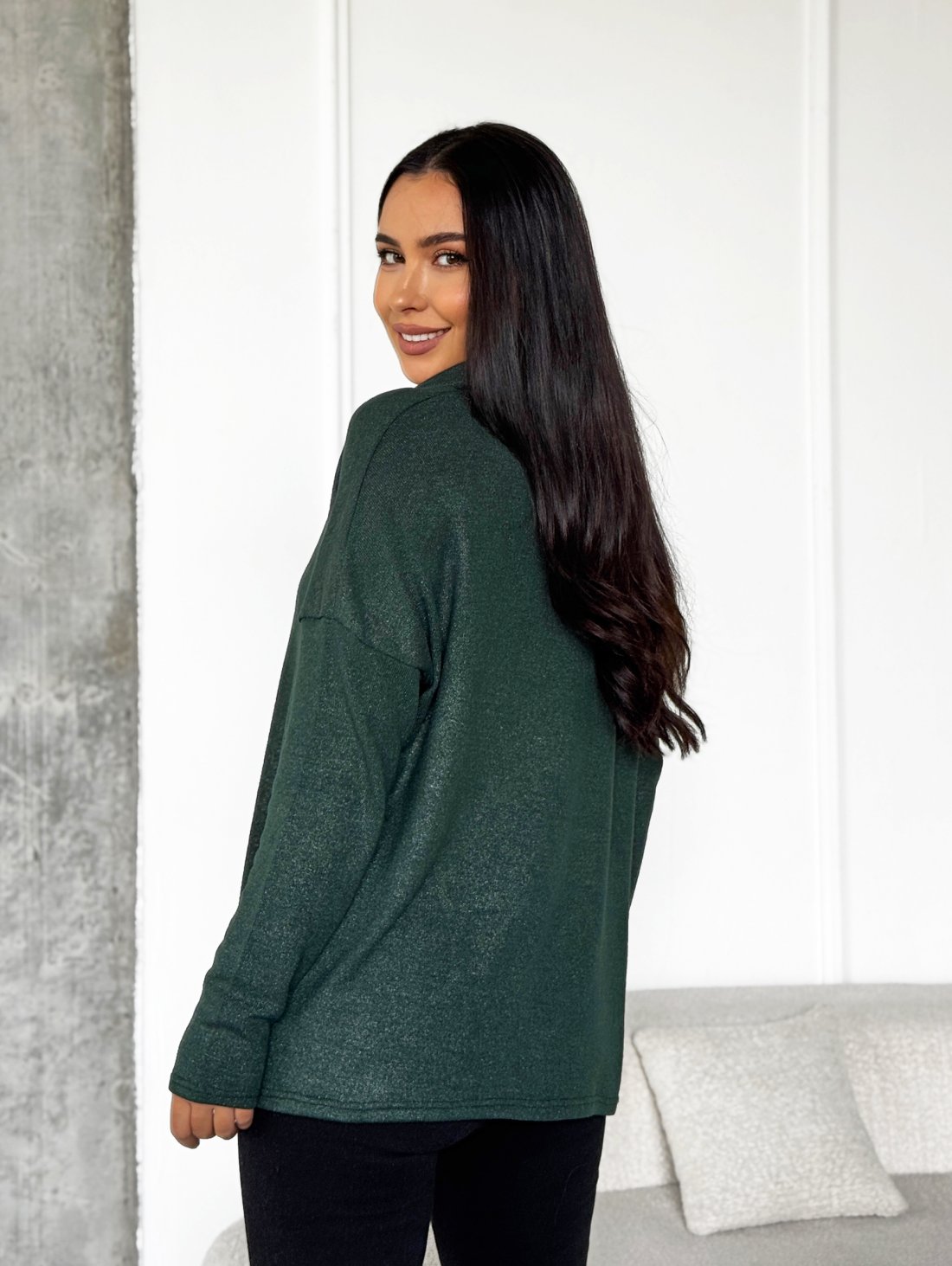 Туніка з люрексовим напиленням 230222-3 Зелений - Innoe