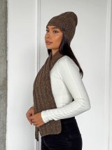 Жіночий демісезонний комплект — шапка та шарф INNOE 950504-1 Кавовий - Купити