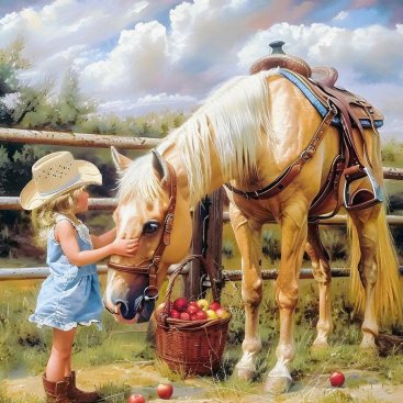 Девушка с лошадкой 30х40 оптом, фото 9543