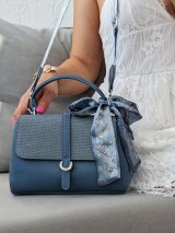 Елегантна сумка з екошкіри з акцентним ременем INNOE 35009-1 Синій