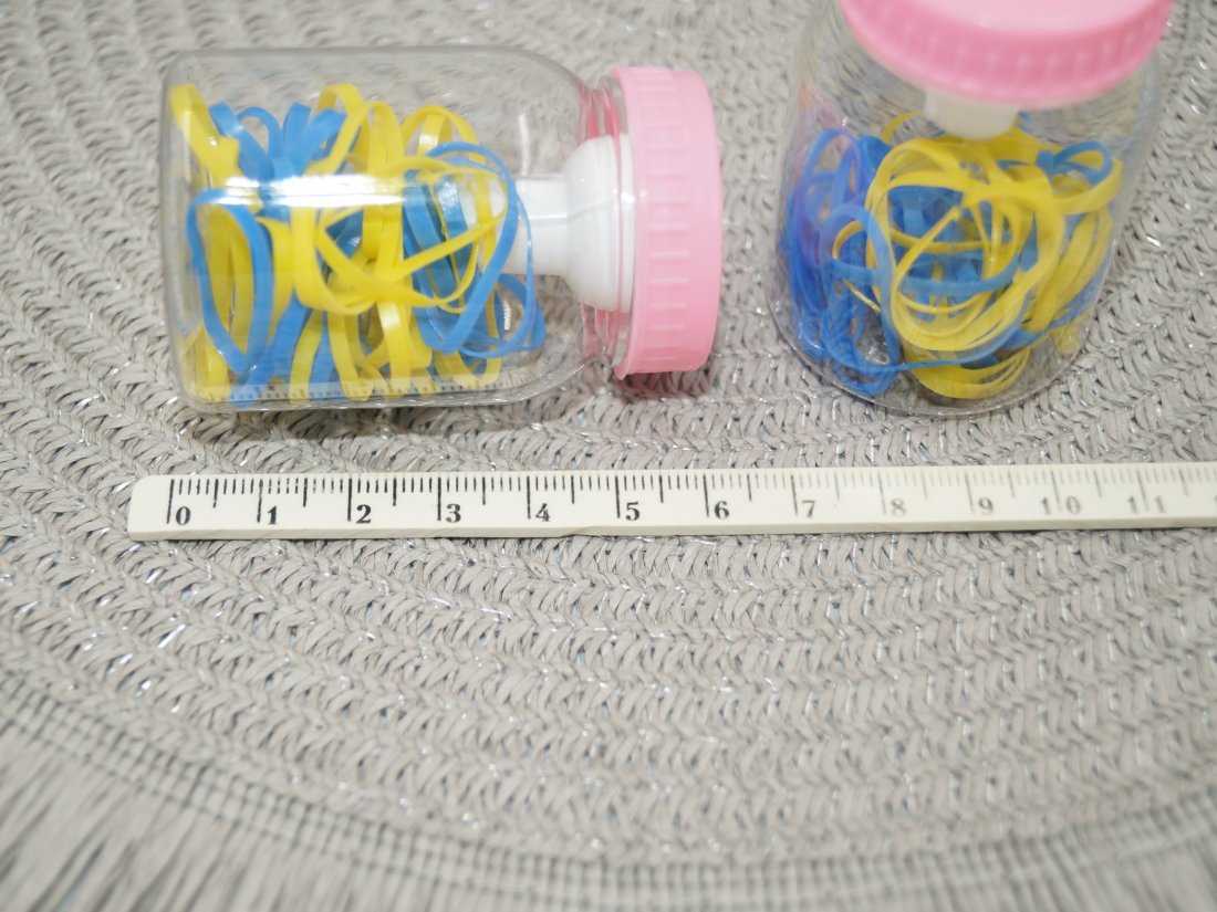 Дитячі, силіконові резинки для волосся у баночці. - Кристалік