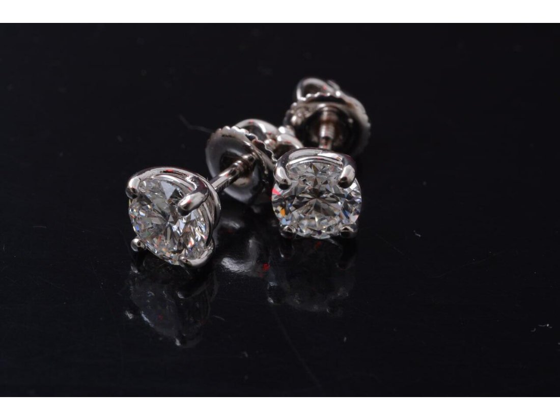 Сережки жіночі на закрутках із діамантами - Фото2 Сережки жіночі на закрутках із діамантами - Багира