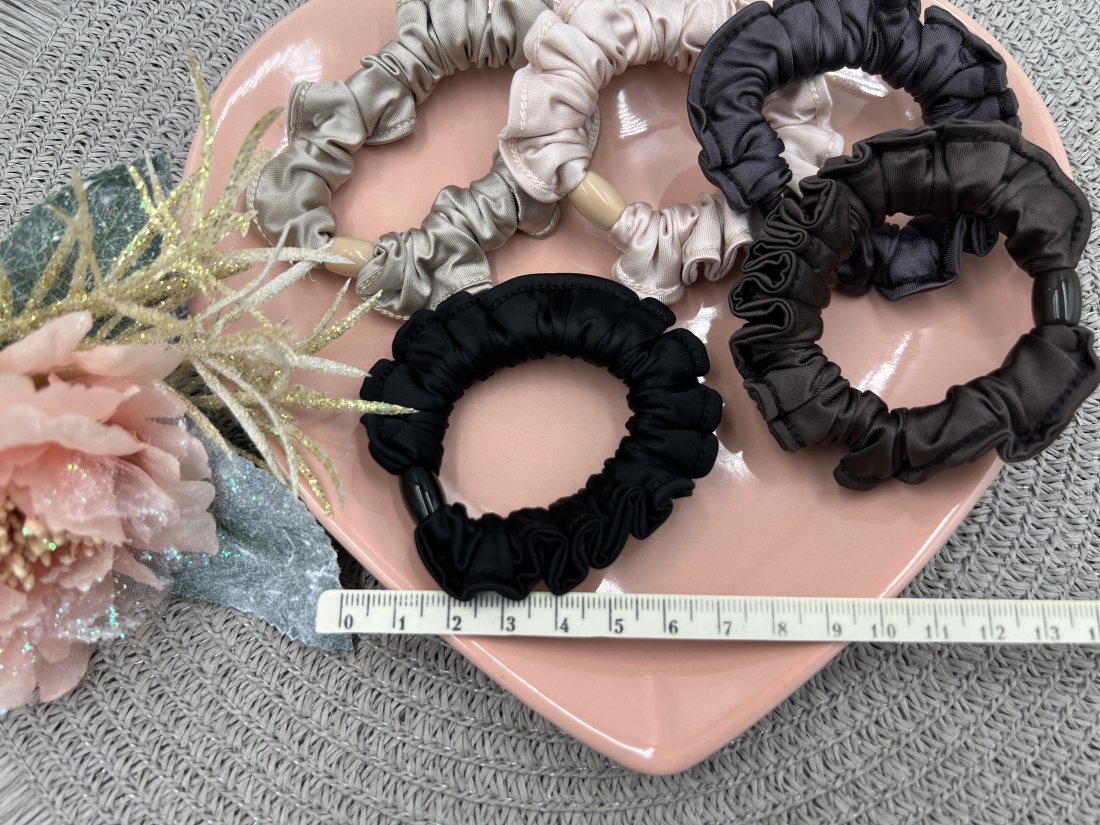 Резинки для волосся атласні. Тонкі 7см - Кристалік