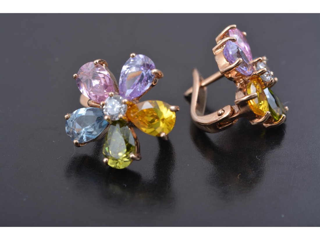 Сережки «Квітка - семибарвиця» - Багира