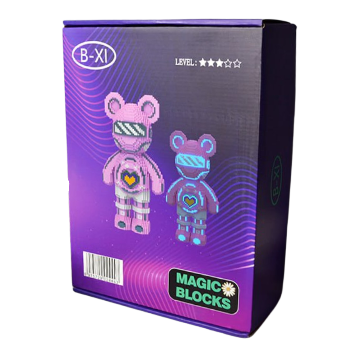 Конструктор Magic Blocks, що світиться, Ведмедик 50 см Bearbrick Рожевий - Купити