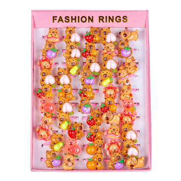 Дитячі каблучки на палець Капібара 50 штук - Купити