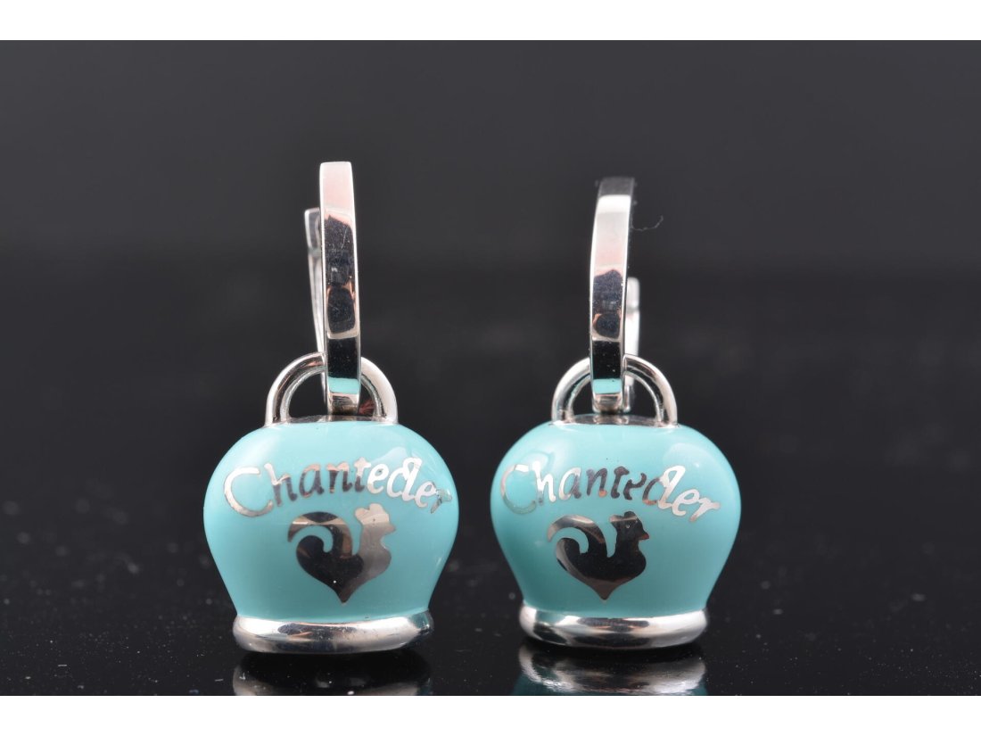Сережки з емаллю в стилі Chantecler, срібло