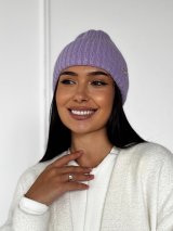 Стильна жіноча шапка рельєфної в'язки INNOE 950868-1 Лавандовий