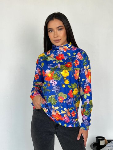 Яскравий практичний гольф у квітковий принт 230208-12 - Купити