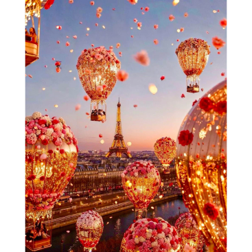 Алмазна мозаїка повітряні кулі 40*50 см - Купити