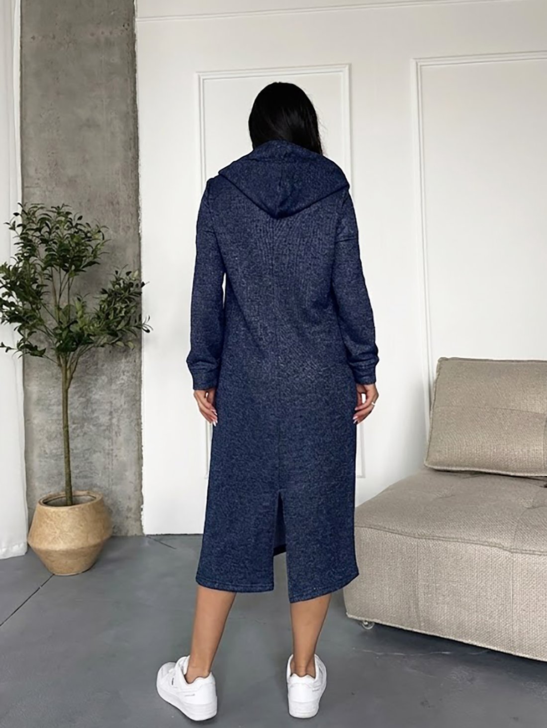 Жіноче трикотажне плаття з люрексовою ниткою INNOE 270587-1 Темно-синій