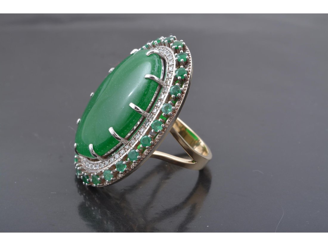 Каблучка із смарагдами та діамантами - Багира