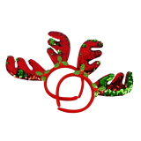 Обруч оленячі ріжки з паєтками 25 см