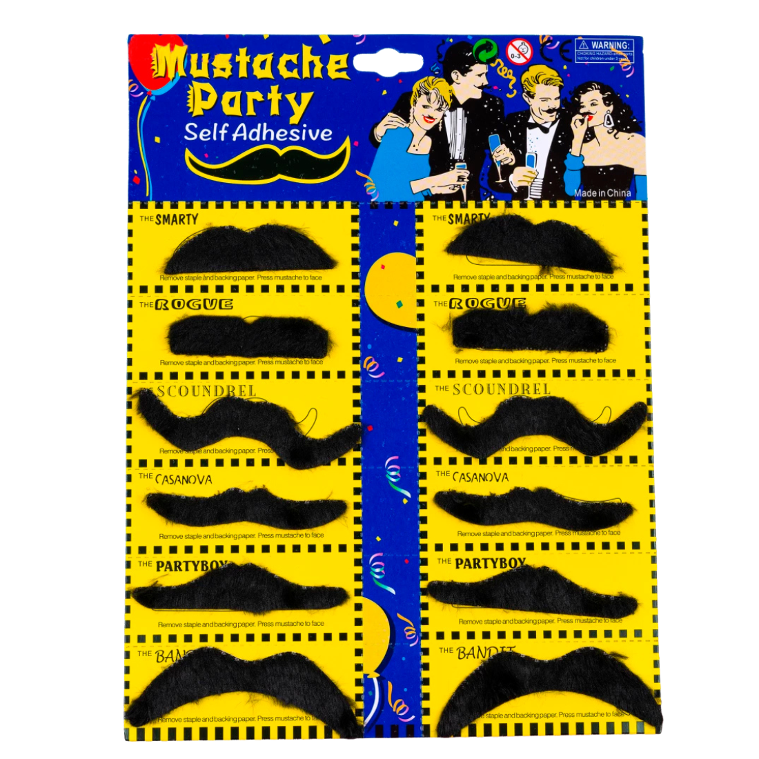 Накладні вуса на самоклейці 144 штуки