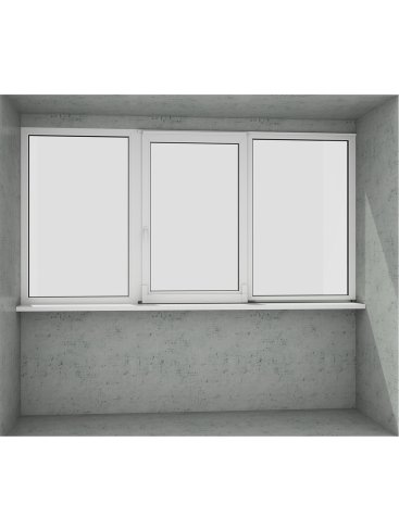 Пряма лоджія (балкон): 1 безпечне розсувне та 1 класичне біле вікно (відкривається 1 половинка) - Купити
