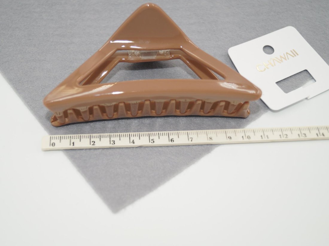 Краби для волосся 10.5 см. Трикутний. Французький пластик. - Кристалік