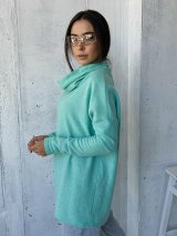 Ніжний светр-туніка в стилі Oversize 230222-2 Ментол - Купити