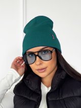 Модна подвійна жіноча шапка INNOE 950118-1 Темно-зелений