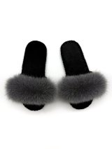 Жіночі домашні капці Пухнастики Family Story з опушкою сірого кольору