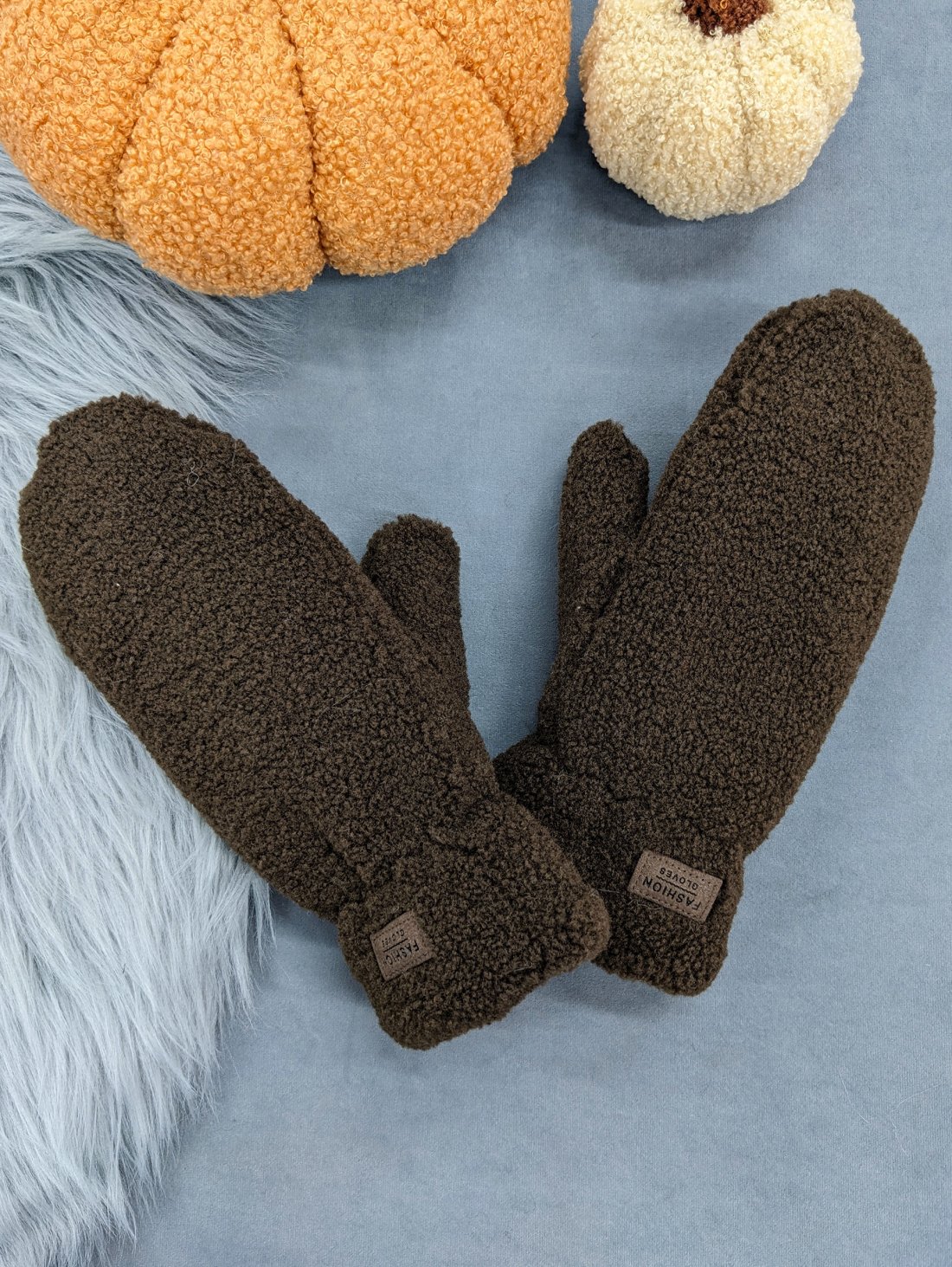 М’які рукавиці з ефектом плюшу — комфорт і стиль для холодних днів INNOE 85005-3 Шоколадний