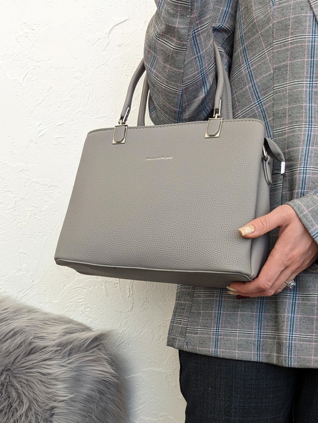 Сумка Urban Strap під натуральну шкіру з широкою шльовкою INNOE 300009-5 Сірий