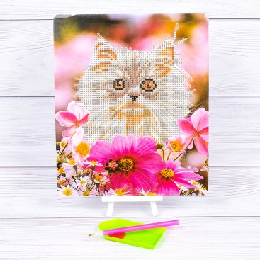 Алмазна мозаїка Кішечка 21*25 см - Купити