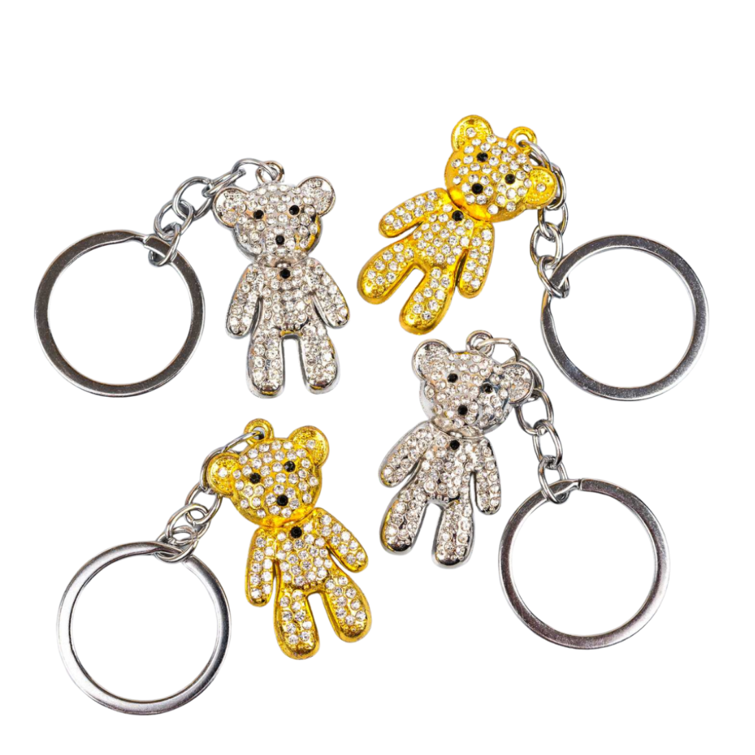 Брелок Ведмедик з камінням металевий 10 см