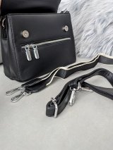 Елегантна чорна сумка з екошкіри з функціональним дизайном INNOE 350010-2 Чорний