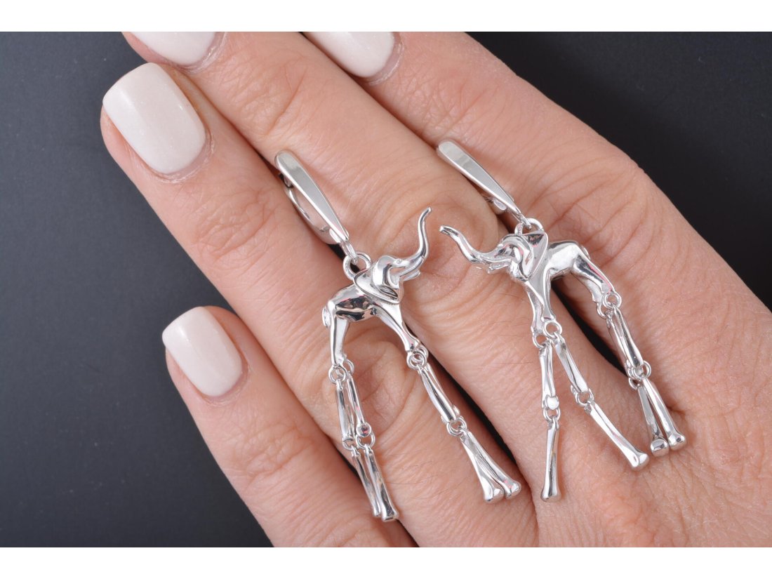 Сережки &quot;Слони Сальвадора Далі&quot; з автографом художника. Ручна авторська робота