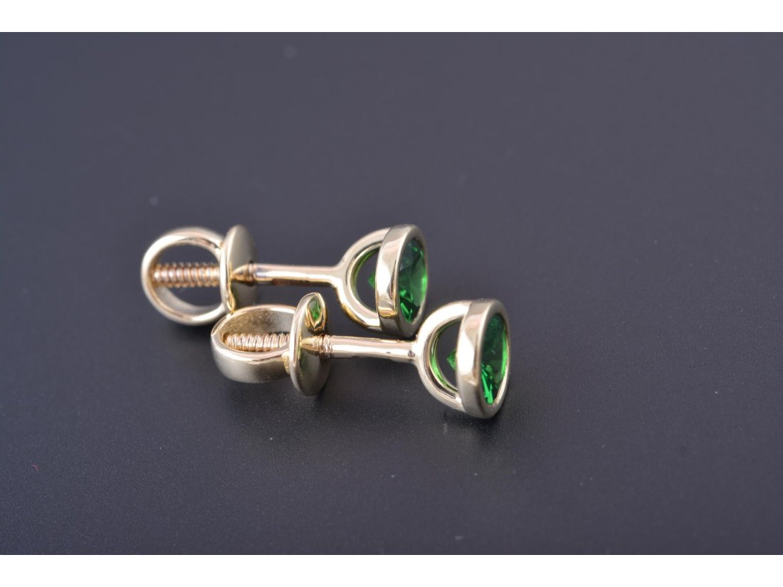 Сережки на закрутках із цаворитом - Багира