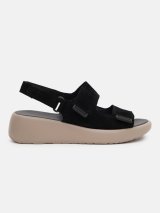 Чорні замшеві босоніжки на липучках на зручній платформі INNOE 777556-3 Чорний - Innoe