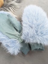 Стильні рукавички з хутряною обробкою та замшевою вставкою INNOE 85005-1 Блакитний